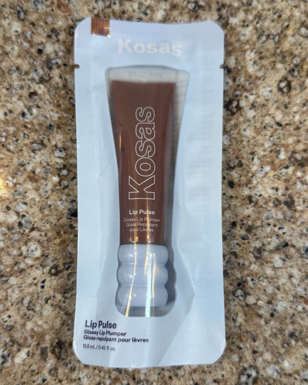 Kosas Lip Pulse Lip Plumper Sixth Sense Sheer Warm Beige Gloss Vegan 0.42oz